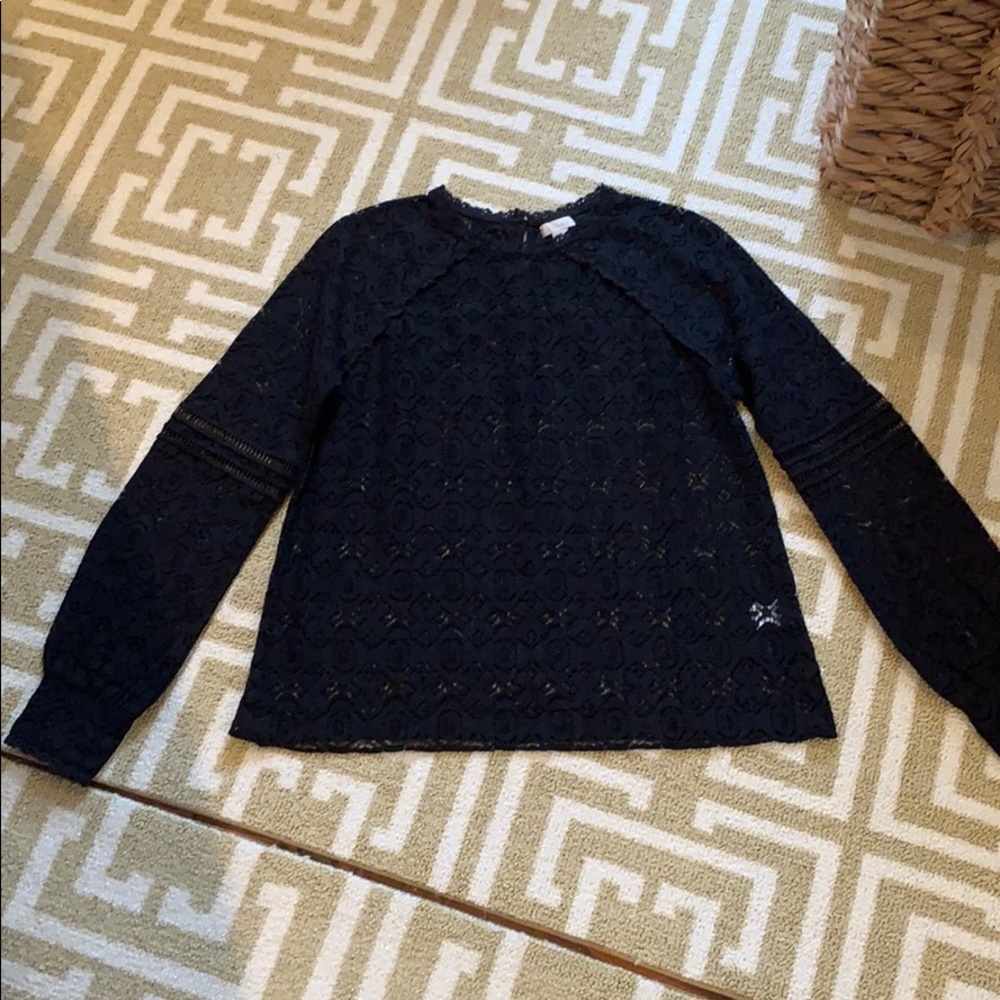 Hinge black lace top size small
